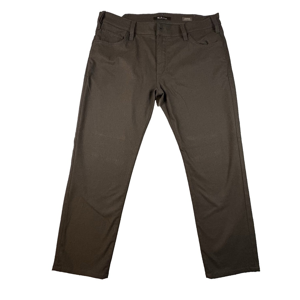 34 Heritage Men's 39x28.75 Brown Courage Mid Rise Straight Leg Stretch Pants